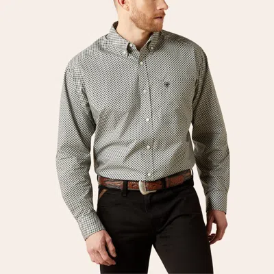 Ariat Men's Gray Geo Print Button Down Shirt
