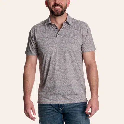 Ariat Men's Gray Paisley Print Fitted Polo Shirt