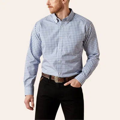 Ariat Men's Gray Plaid Print Wrinkle Free Fitted Western Shirt