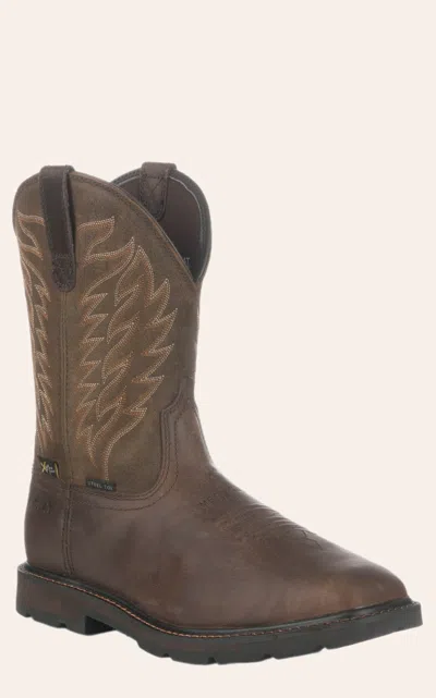 Ariat Men's Groundbreaker Brown Metguard Square Steel Toe Work Boot