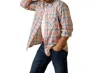 Ariat Men's Handioch Retro Long Sleeve Shirt In Faded Brick In Beige