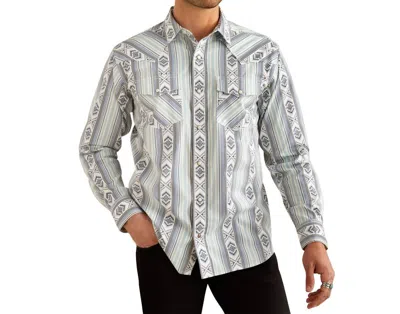 Ariat Men's Heller Retro Snap Long Sleeve Shirt In Blue