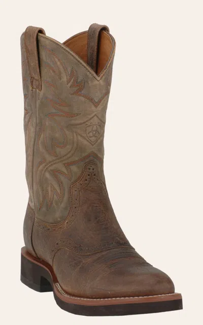 Ariat Men's Heritage Earth & Brown Bomber Round Toe Cowboy Boots