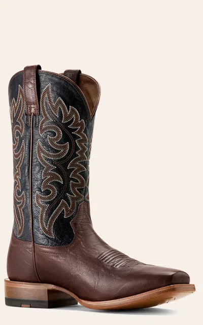 Ariat Men's Hickory Smoke & Bayou Black Highbluff Square Toe Boots In Brown