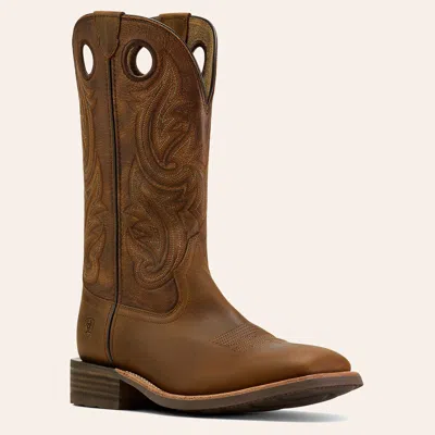 Ariat Men's Highland Toughstock Distressed Brown Wide Square Toe Cowboy Boots In Multi