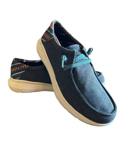 Ariat Men's Hilo 2.0 Stretch Shoes In Charcoal Blue/blue Aztec In Multi