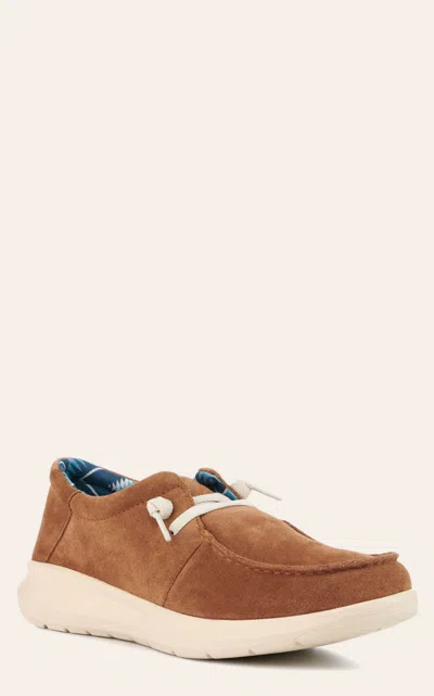 Ariat Men's Hilo Chestnut Suede Moc Toe Casual Shoes In Brown