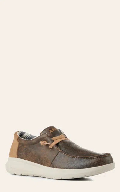 Ariat Men's Hilo Dark Brown And Tan Leather Lace Up Casual Shoes