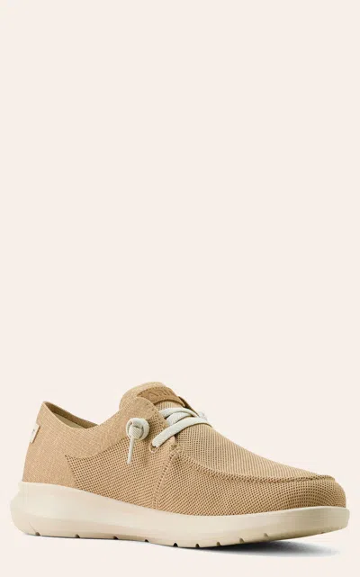 Ariat Men's Hilo Light Tan Knit Moc Toe Casual Shoes In Multi