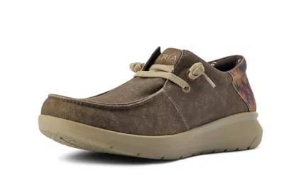 Ariat Men's Hilo Stretch Lace Aztec Casual Shoe In Dark Tan In Multi