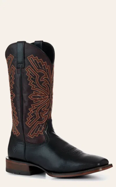 Ariat Men's Iron Ore Fired Brick Wide Square Toe Cowboy Boot In Black