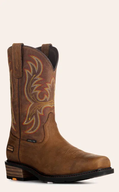 Ariat Men's Ironside Rye Brown & Tan Square Steel Toe Work Boots In Multi