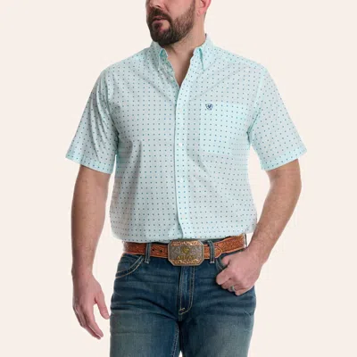 Ariat Men's Issa Aqua Geo Print Shirt In Blue
