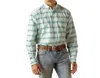 Ariat Men's Jefferson Long Sleeve Shirt In Ice Green In Multi