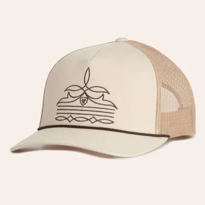 Ariat Men's Latte & Cream Embroidered Boot Stitch Cap In Neutral