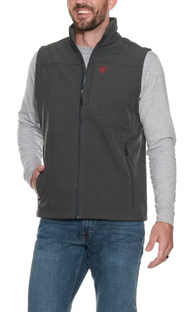 Ariat Men's Logo 2.0 Charcoal And Americana Softshell Vest In Gray