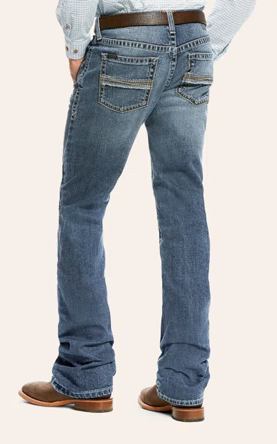 Ariat Men's M2 Grayson Fargo Medium Wash Stretch Relaxed Fit Boot Cut Jeans In Blue