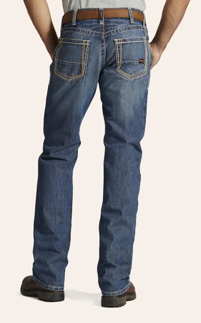 Ariat Men's M4 Clay Low Rise Boot Cut Fr Work Jeans In Blue