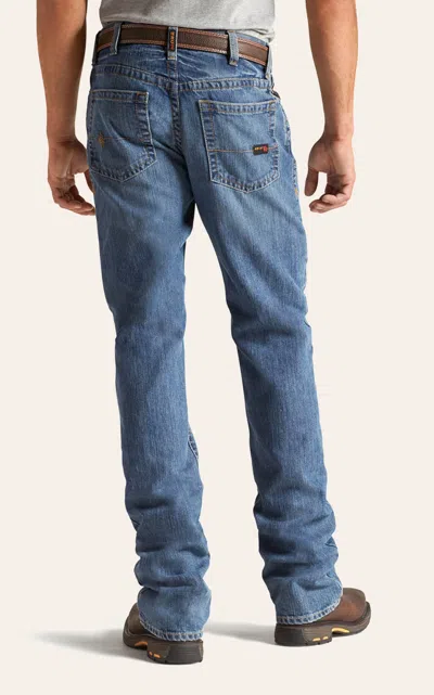 Ariat Men's M4 Flint Low Rise Boot Cut Fr Work Jeans In Blue