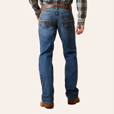 Ariat Men's M4 Shane Rogers Wash Relaxed Fit Bootcut Jeans In Blue