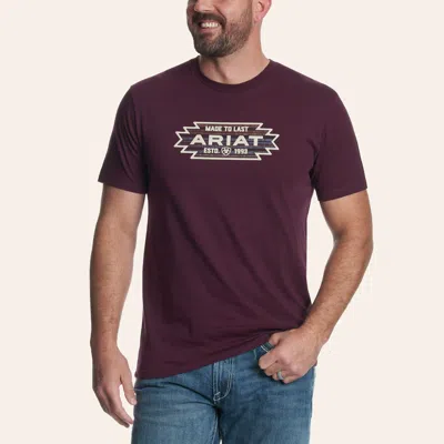 Ariat Men's Maroon Made To Last Logo Graphic T-shirt In Burgundy
