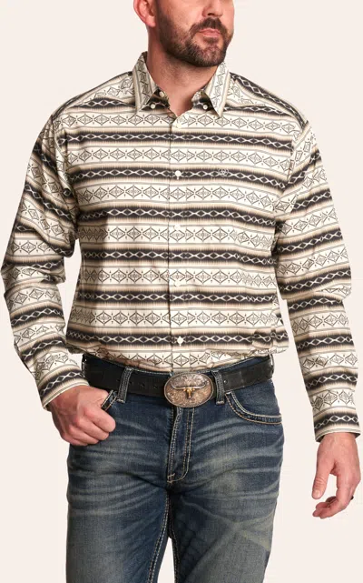 Ariat Men's Marquis Cream Aztec Print Western Shirt In Neutral