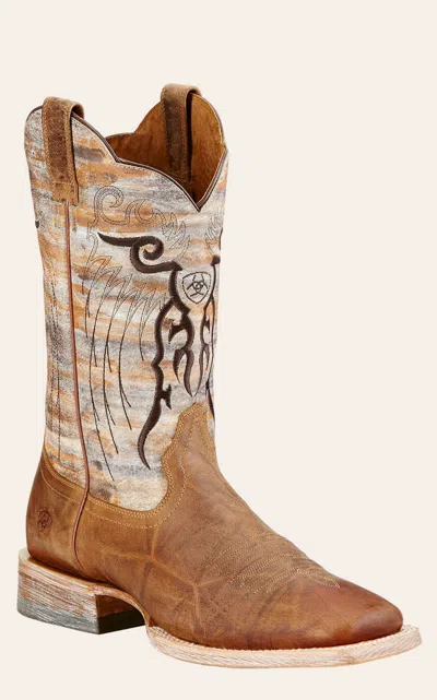 Ariat Men's Mesteno Marble Dust Devil Tan Wide Square Toe Cowboy Boots In Brown