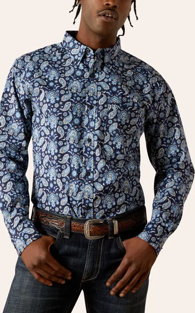 Ariat Men's Midnight Blue Paisley Print Western Shirt