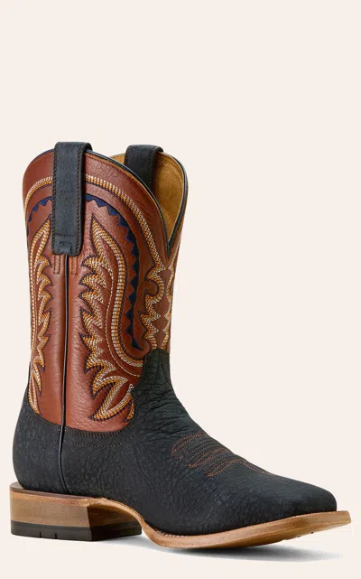 Ariat Men's Navy Bison & Ginger Spice Tekstep Wide Square Toe Boots In Multi