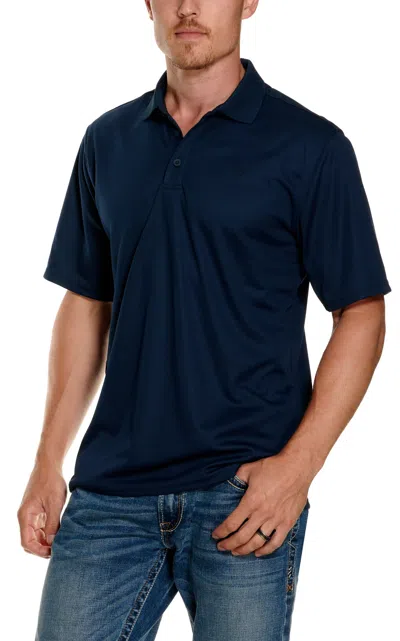 Ariat Men's Navy Heat Series Tek Polo Shirt In Blue