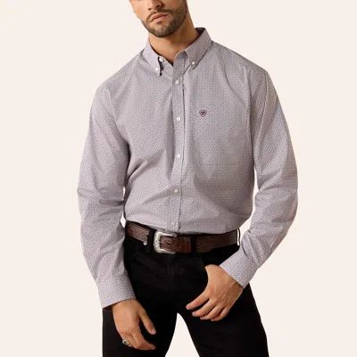 Ariat Men's Philly Gray Geo Print Long Sleeve Shirt In Purple