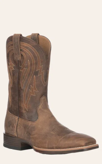 Ariat Men's Plano Dusty Tan And Brown Bantamweight Wide Square Toe Cowboy Boots