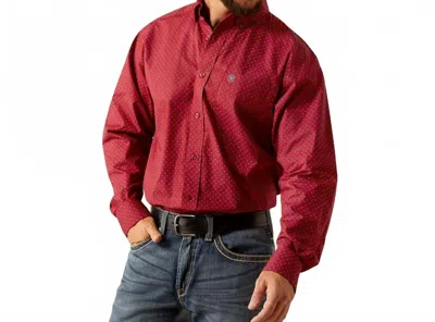 Ariat Men's Print Shirt In Brick In Red