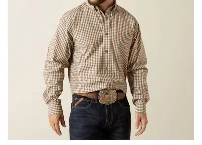 Ariat Men's Pro Cassius Long Sleeve Shirt In Olive In Brown