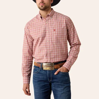 Ariat Men's Pro Series Jeretha Red Plaid Print Long Sleeve Shirt