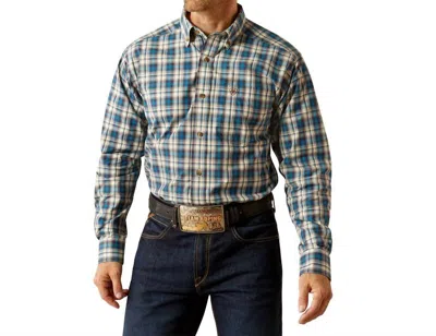 Ariat Men's Pro Series Parrin Shirt In Teal In Blue