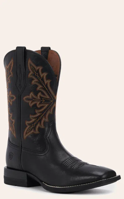 Ariat Men's Qualifier Night Sky Black Shock Shield Wide Square Toe Cowboy Boot