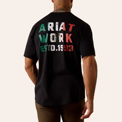 Ariat Men's Rebar Black Workman Brickyard Graphic T-shirt In Animal Print