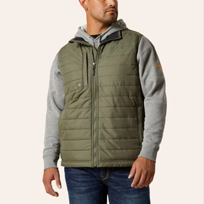 Ariat Men's Rebar Cordura Ripstop Beetle Lightweight Insulated Vest In Green