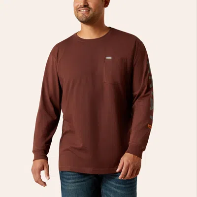 Ariat Men's Rebar Cotton Strong Chocolate T-shirt In Brown