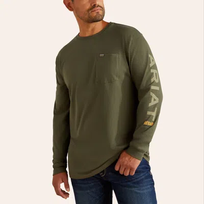Ariat Men's Rebar Cotton Strong Grape Leaf T-shirt In Green