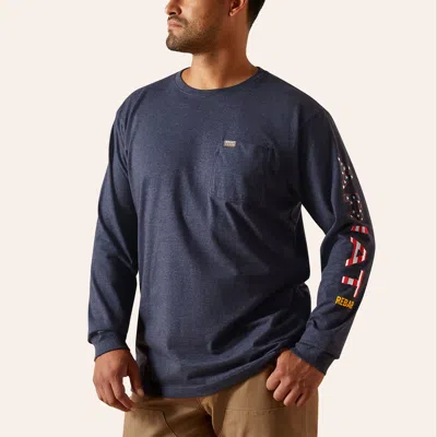 Ariat Men's Rebar Cotton Strong Navy Us T-shirt In Blue