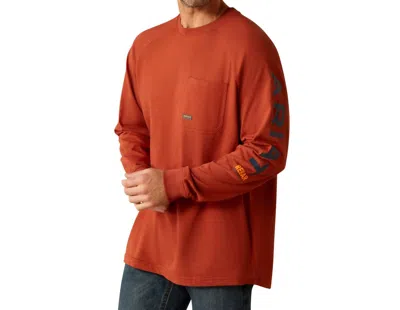 Ariat Men's Rebar Cotton Strong Top In Burnt_henna In Orange