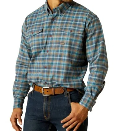 Ariat Men's Rebar Durastretch Shirt In Charcoal In Blue