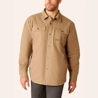 Ariat Men's Rebar Field Khaki Canvas Soft Lined Shirt Jacket In Brown