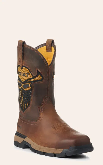 Ariat Men's Rebar Flex Cognac With Incognito Skull Venttek Work Boot In Brown