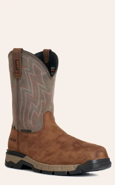 Ariat Men's Rebar Flex Sd Brown And Gray Wide Square Composite Toe Work Boot In Multi