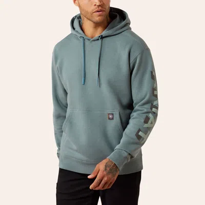 Ariat Men's Rebar Green Logo Graphic Lightweight Hoodie