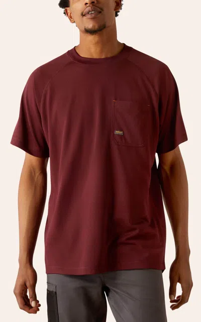 Ariat Men's Rebar Heat Fighter Wine Graphic Work T-shirt In Brown