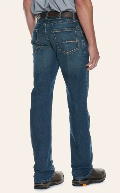 Ariat Men's Rebar M5 Durastretch Edge Medium Wash Stackable Straight Leg Work Jean In Blue